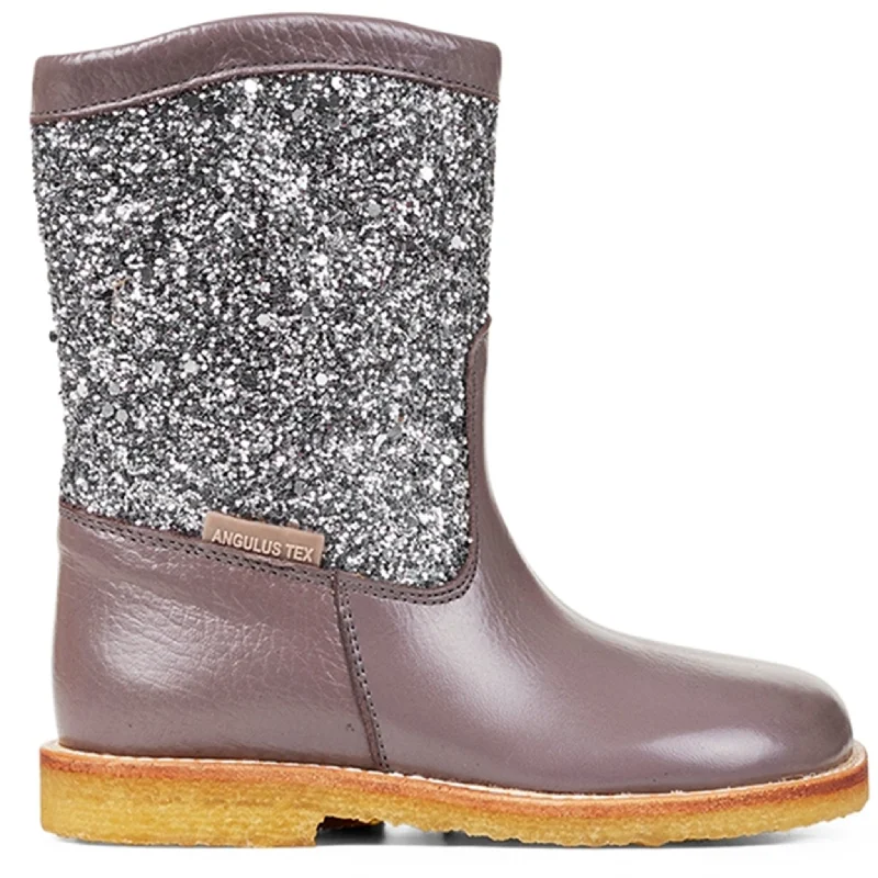 Angulus Tex Boots With Zipper Lavender/Dusty Lavender Glitter