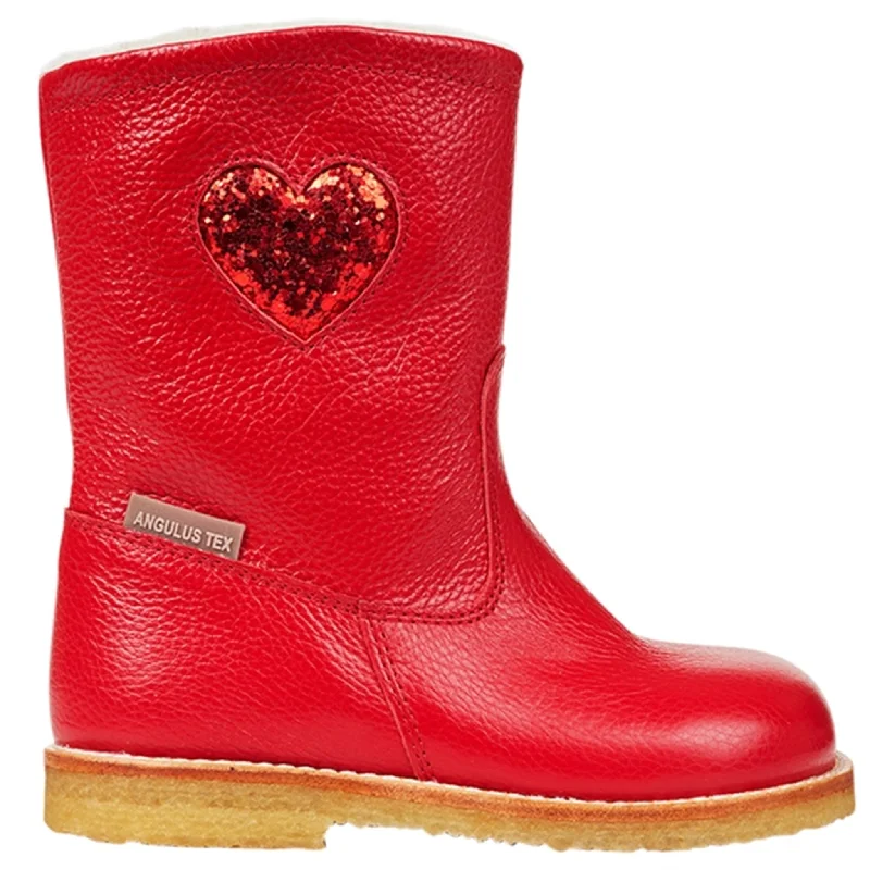 Angulus Tex-Boots With Zipper Red/Red Glitter