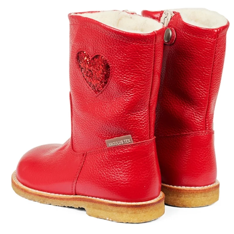 Angulus Tex-Boots With Zipper Red/Red Glitter