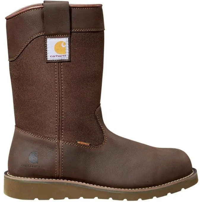 Carhartt Men's 10"" Steel Toe WP Wedge Wellington Work Boot -Brown- FW1230-M