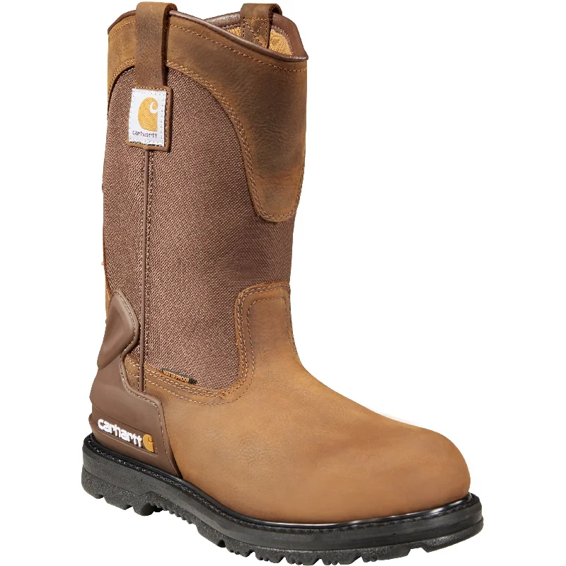 Carhartt Men's 11"" Soft Toe WP Wellington Work Boot - Brown - CMP1100