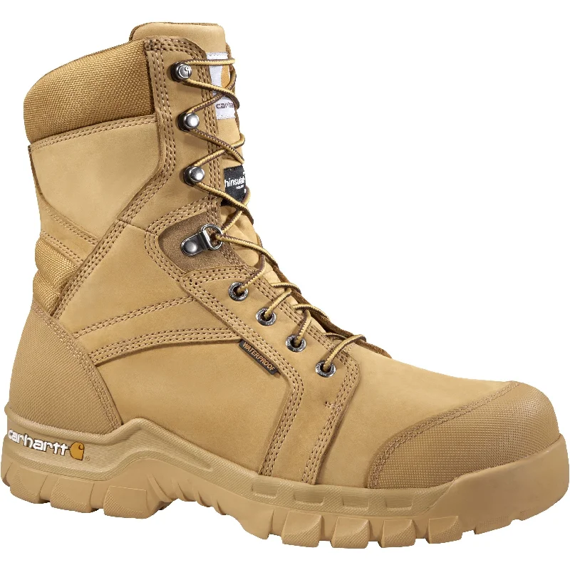 Carhartt Men's Rugged Flex 8"" WP Insulated Work Boot - Wheat - CMF8058