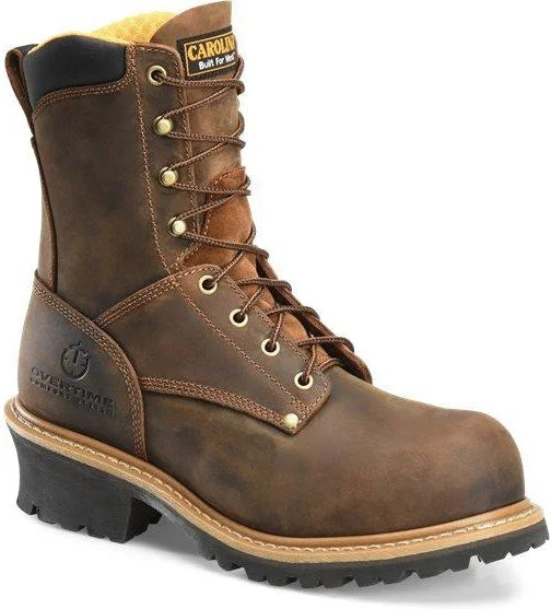 Carolina Men’s Poplar 8” Soft Toe WP Logger Work Boot - Brown - CA9053