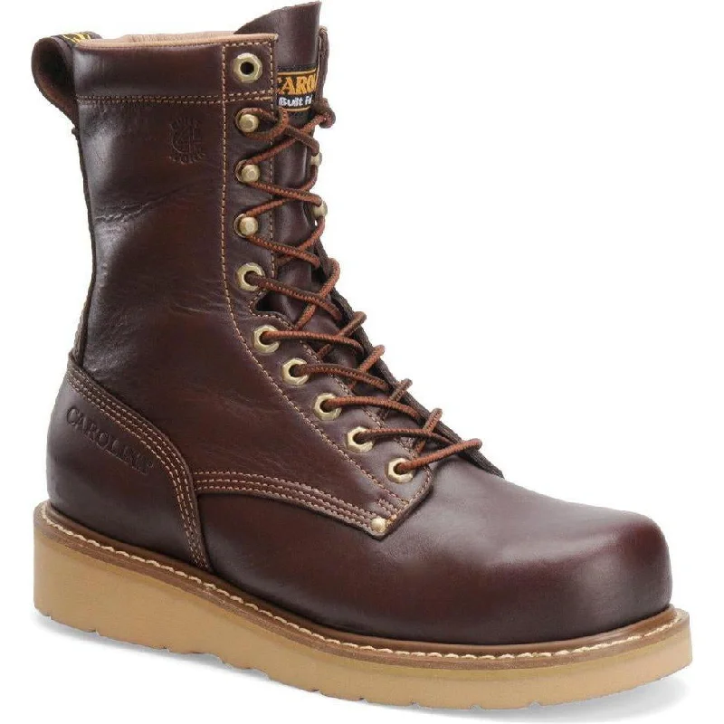 Carolina Men's Amp Hi 8"" Broad Toe Wedge Work Boot - Dark Oak - CA8049