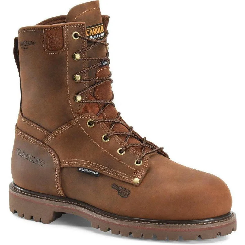 Carolina Men's 28 Series 8"" Comp Toe WP Ins Work Boot - Brown- CA9528