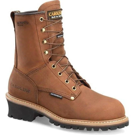 Carolina Men's Elm 8"" WP Insulated Logger Work Boot - Brown- CA4821