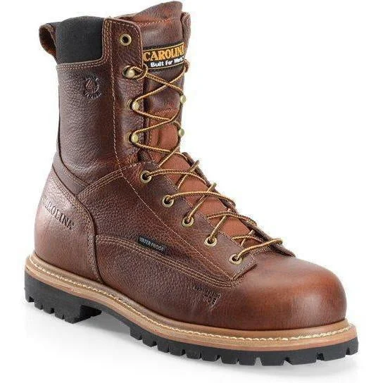 Carolina Men's Grind 8"" WP Comp Toe Work Boot - Brown - CA5529