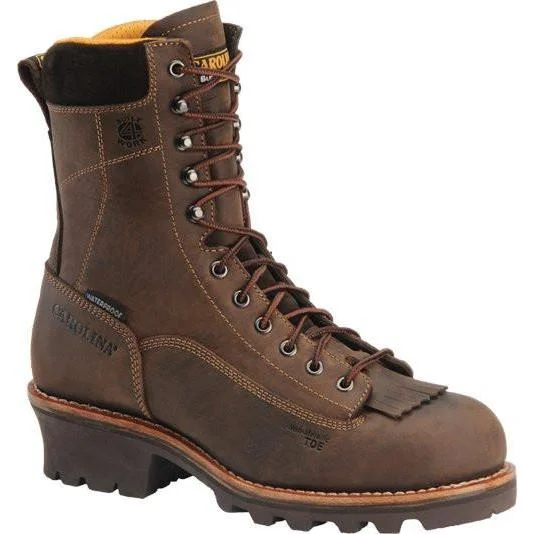 Carolina Men's Birch 8"" Waterproof Logger Work Boot - Brown - CA7022