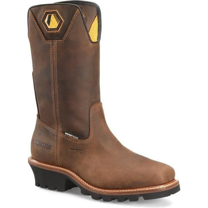 Carolina Men's Coppice 12"" Comp Toe WP Logger Work Boot- Brown- CA9833