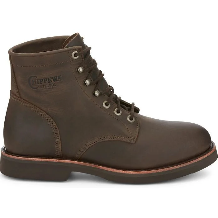 Chippewa Men's Classic  2.0 6"" Lace Up Work Boot -Brown- NC2065