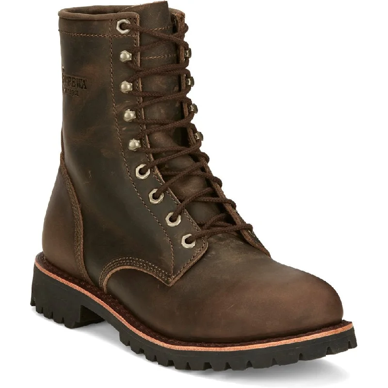 Chippewa Men's Classic 2.0 8"" Soft Toe Lace Up Work Boot -Brown- NC2085