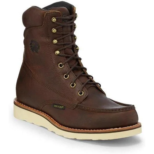 Chippewa Men's Edge Walker 8"" Moc Toe WP Lace-Up Work Boot Brown 25346