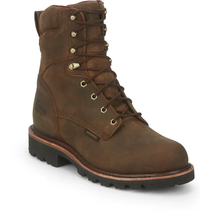 Chippewa Men's  Super Dna 8"" WP Lace Up Work Boot - Brown - 59416