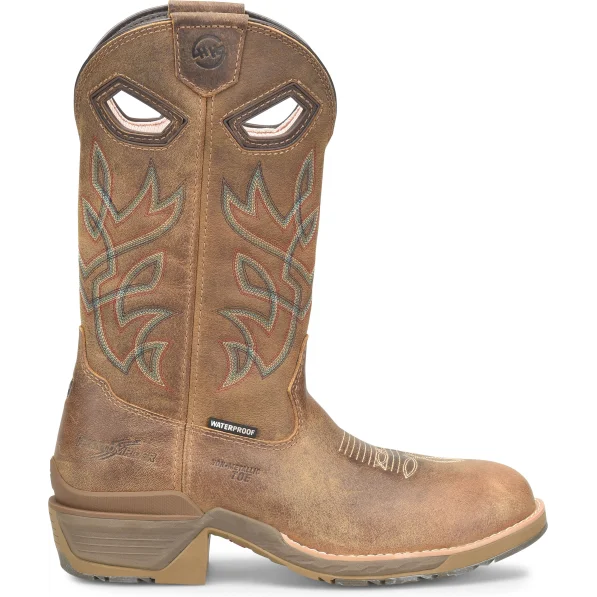 Double H Men's Cleave 12"" Comp Toe WP Western Work Boot - Brown - DH5422