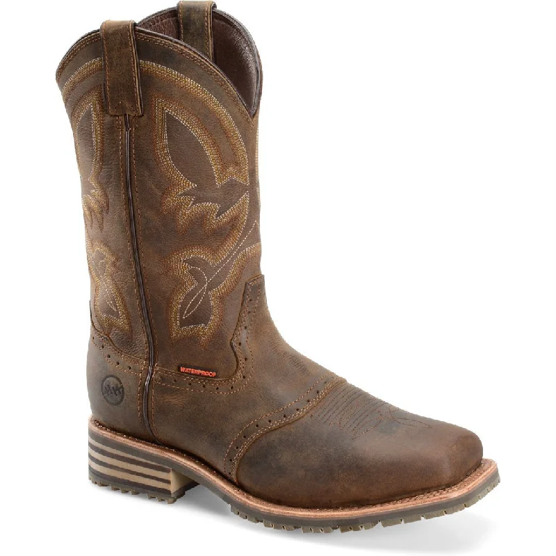 Double H Men's Jeyden 11"" Comp Toe WP Western Work Boot- Brown- DH5124