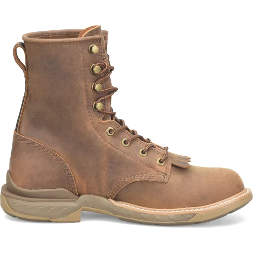 Double H Men's Phantom Rider Raid 8"" Slip Resist U Toe Lacer Work Boot -Brown- DH5394