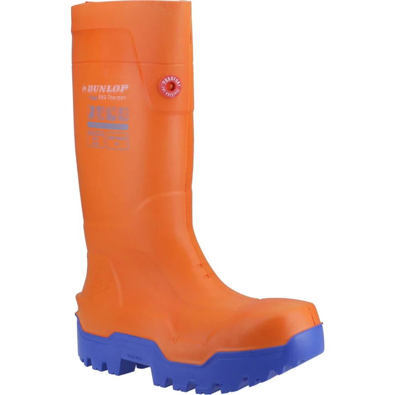 Dunlop Fieldpro Thermo+ Safety Wellingtons Orange