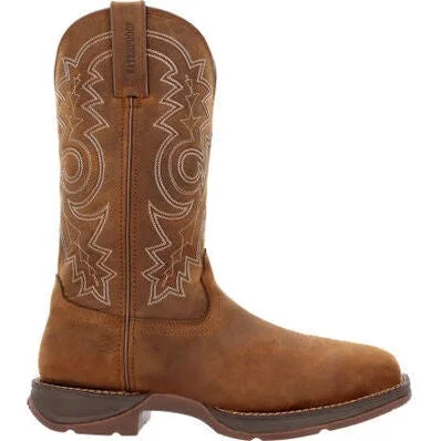 Durango Men's Rebel Work 11"" WP Steel Toe Western Boot -Brown- DDB0389