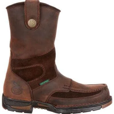 Georgia Boot Men's 10"" Waterproof Georgia Athens Wellington Round Toe Work Boot