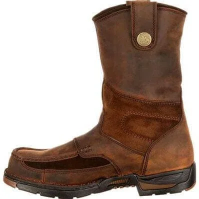 Georgia Boot Men's 10"" Waterproof Georgia Athens Wellington Round Toe Work Boot