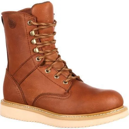 Georgia Men's 8"" Wedge Work Boot - Tobacco - G8152