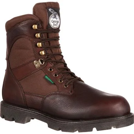 Georgia Men's Homeland 8"" WP Insulated Work Boot - Brown - G109