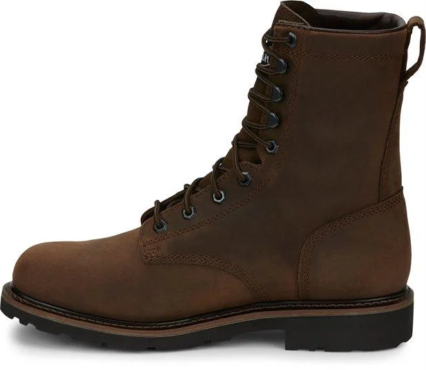 Justin Men's Stampede Drywall Aged Brown Waterproof Round Toe Work Boots SE960