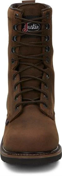 Justin Men's Stampede Drywall Aged Brown Waterproof Round Toe Work Boots SE960