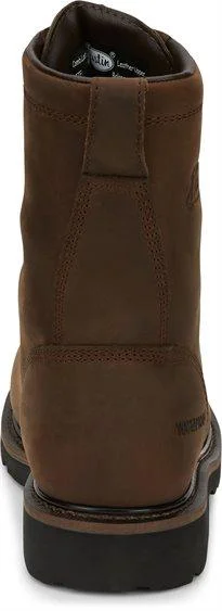 Justin Men's Stampede Drywall Aged Brown Waterproof Round Toe Work Boots SE960