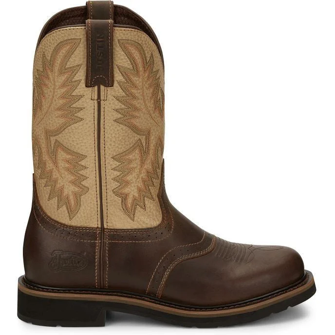 Justin Men's Superintendent 11"" Western Work Boot -Brown- SE4660