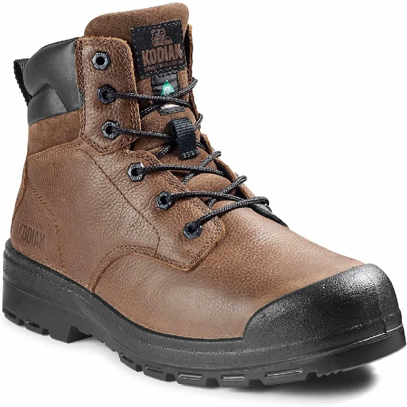 Kodiak Men's Greb 6"" Steel Toe Slip Resist Safety Work Boot -Brown- 4TH4BN