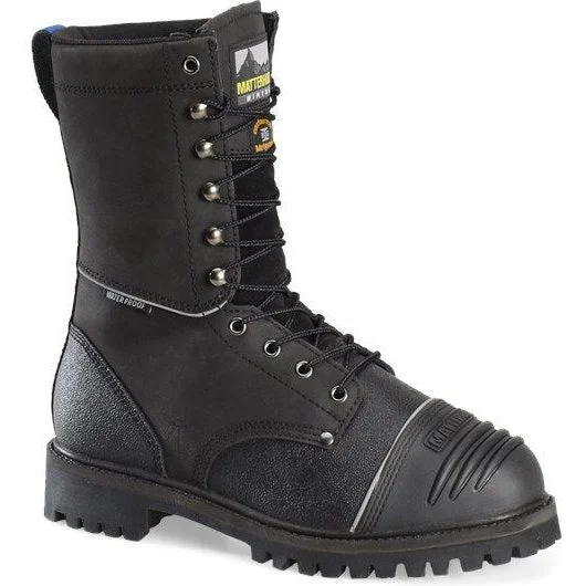 Matterhorn Men's Mulrooney 10"" Stl Toe WP Metguard Work Boot Black- MT903