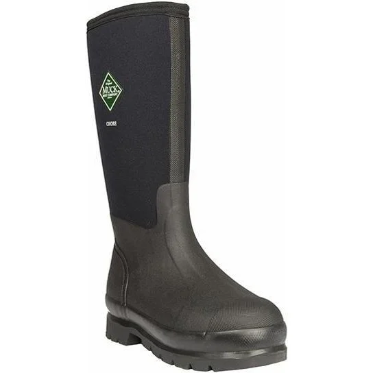 Muck Men's Chore Tall 17"" WP Rubber Work Boot - Black - CHH-000A