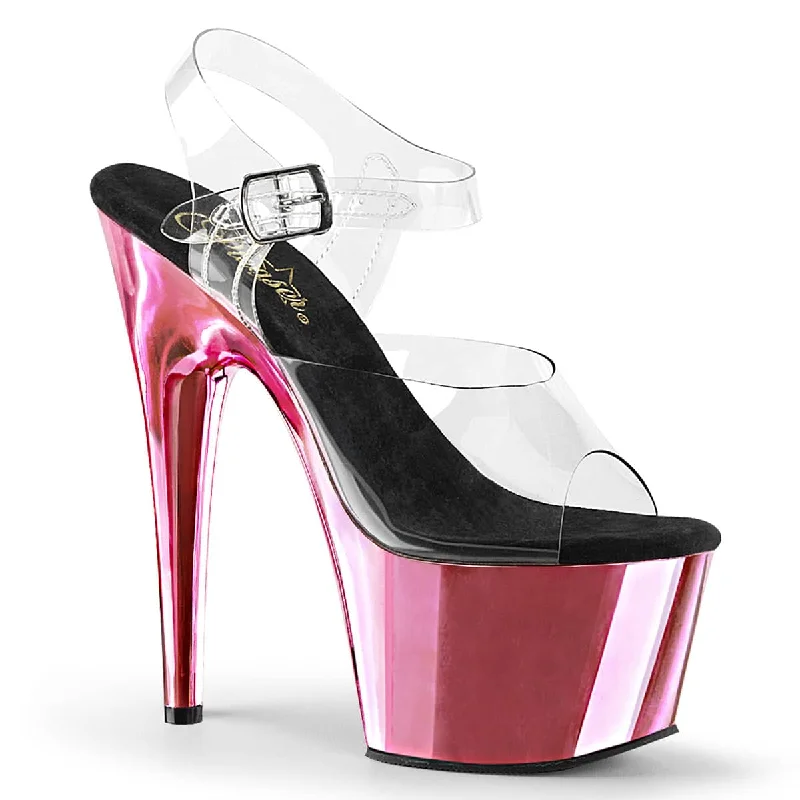 ADORE-708 Baby Pink Metallic Platform Heels