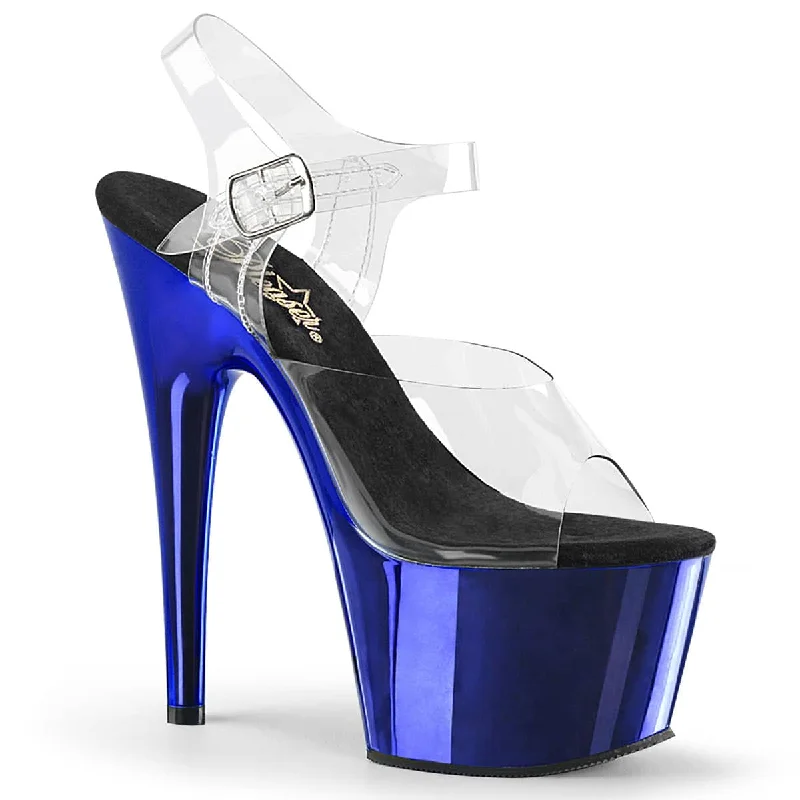 ADORE-708 Blue Metallic Platform Heels