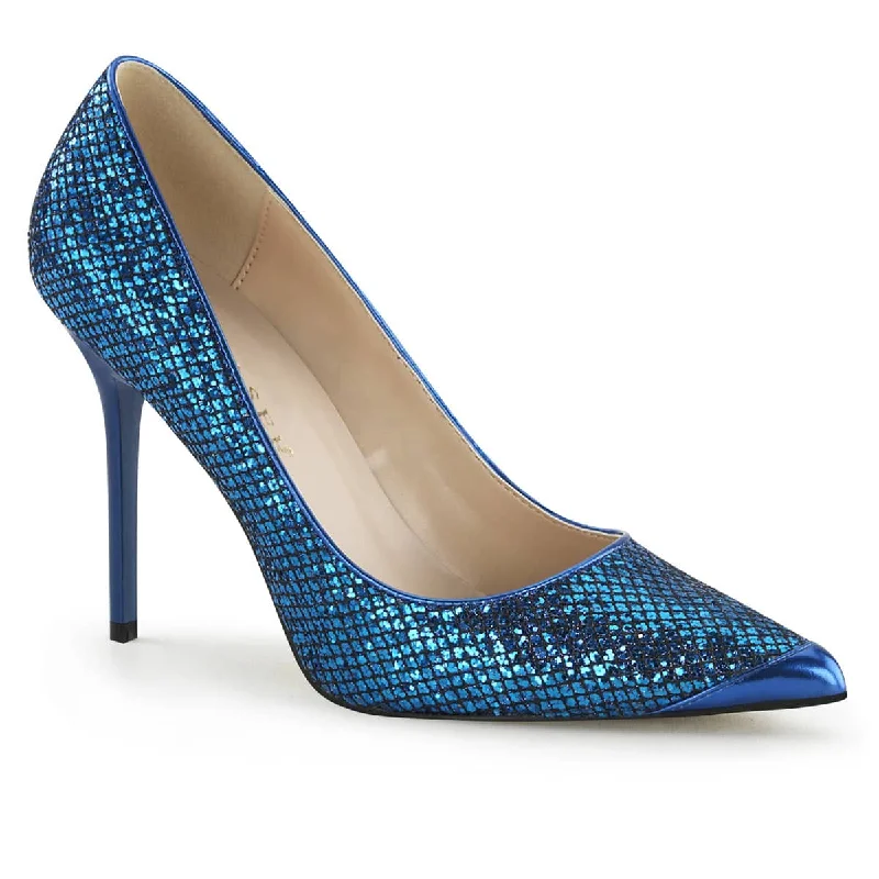 CLASSIQUE-20 Blue Sequin Heels