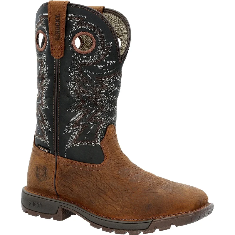 Rocky Men's Legacy 32 11"" Steel Toe WP Western Work Boot- Brown- RKW0356