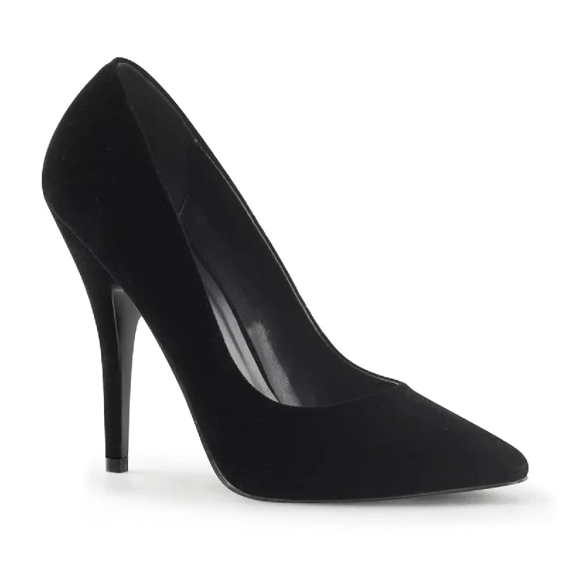 SEDUCE-420 Black Velvet Heels