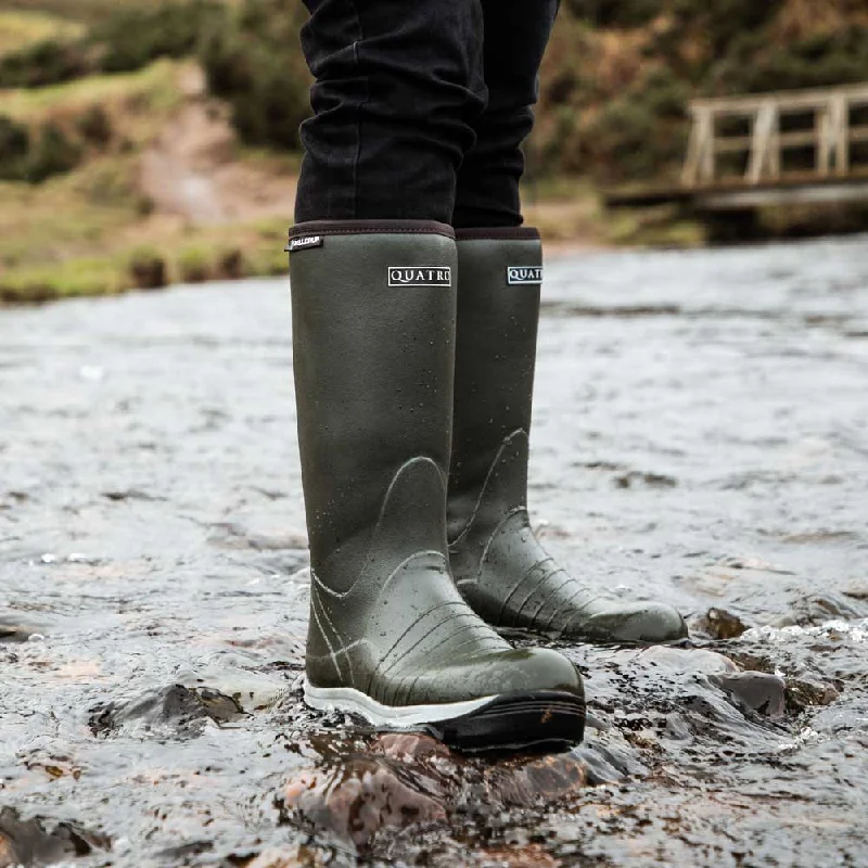 Skellerup Quatro Neoprene Insulated Wellies - Green