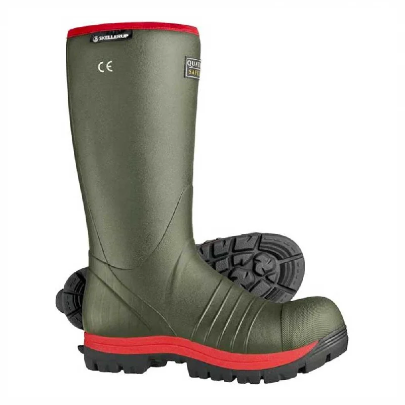 Skellerup Quatro Green Uninsulated S5 Super Safety Wellies - Green