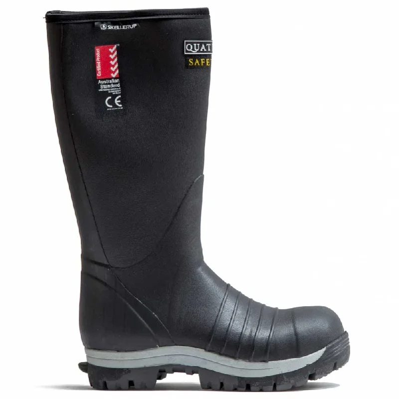 Skellerup Quatro Insulated Safety Wellies - Black Size 12