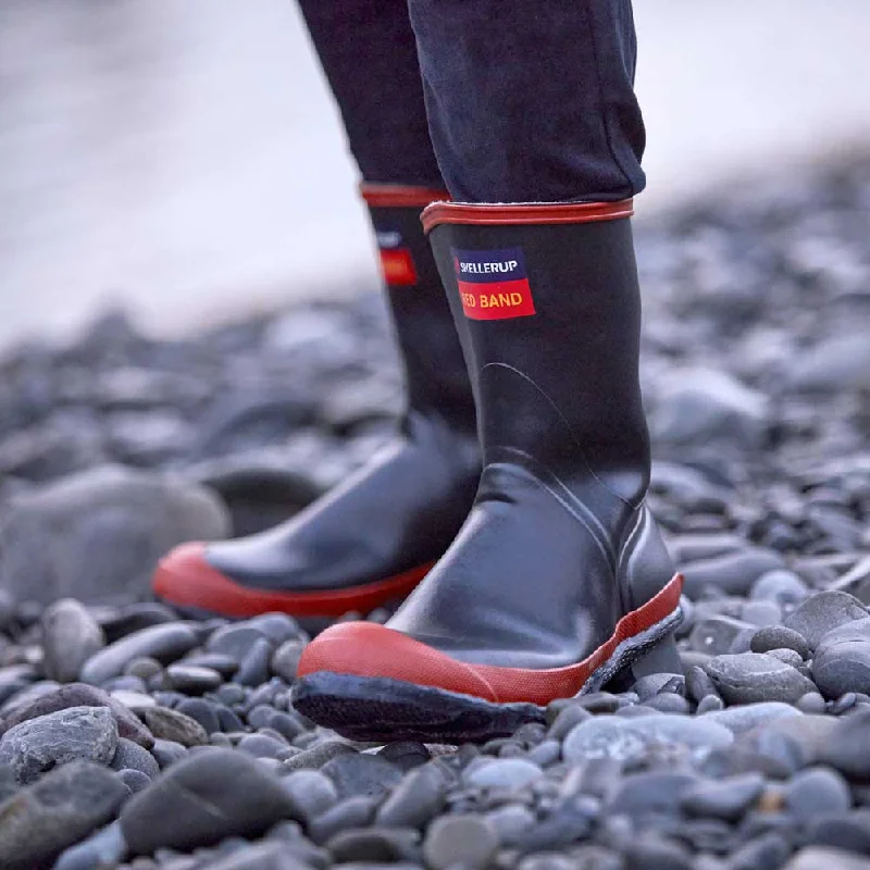 Skellerup Red Band Calf Length Gumboots - Black