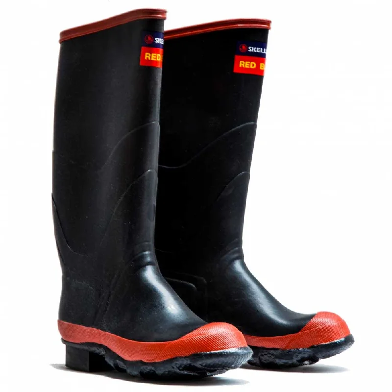 Skellerup Red Band Knee Length Gumboot - Black