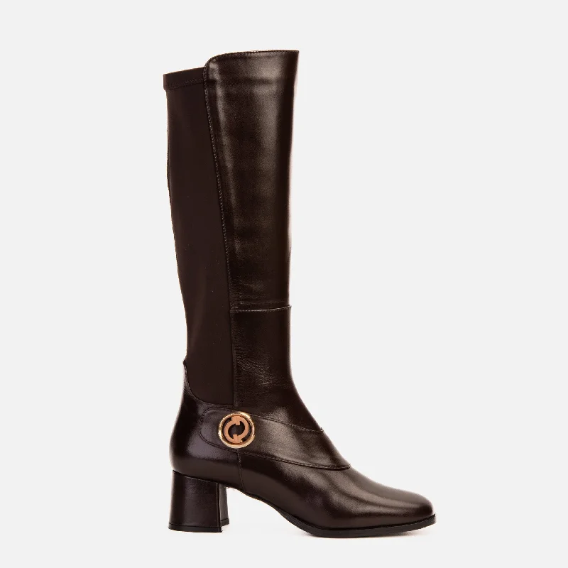 The Windsor Brown Leather Knee High Boot