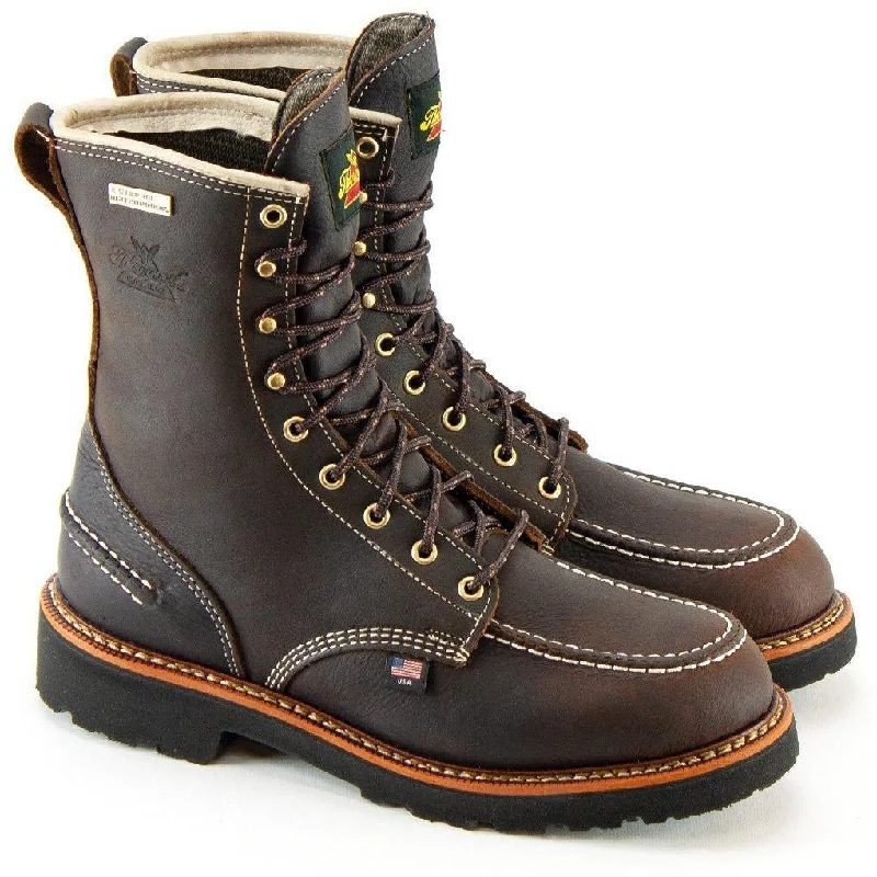 Thorogood Men's Flyway 8"" USA Made WP Work Boot - Brown - 814-4141