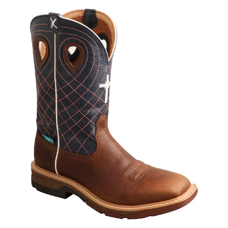 Twisted X Men's 12"" Western Square Toe Work Boot