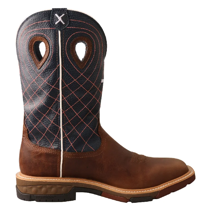 Twisted X Men's 12"" Western Square Toe Work Boot