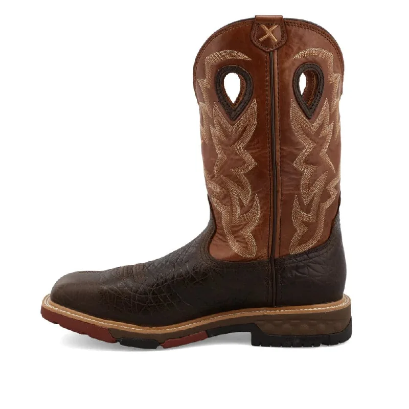 Twisted X Men's 12"" Waterproof Square Alloy Toe Western Work Boot