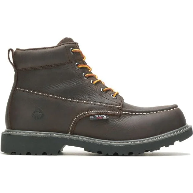 Wolverine Men's Floorhand 6"" Steel Toe WP Work Boot -Brown- W221048