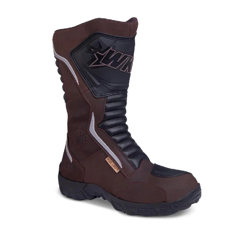 76227 Motorcycle Leather Boots - Full Leather Protections Slip Resistant